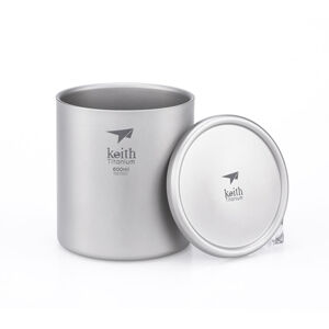 Titanový thermo hrnek s víčkem Keith Mug Double Wall 600 ml