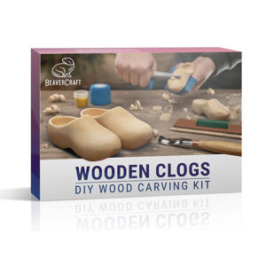 Dárková vyřezávací sada BeaverCraft DIY10 Dřeváky- Wooden Clogs Carving Kit
